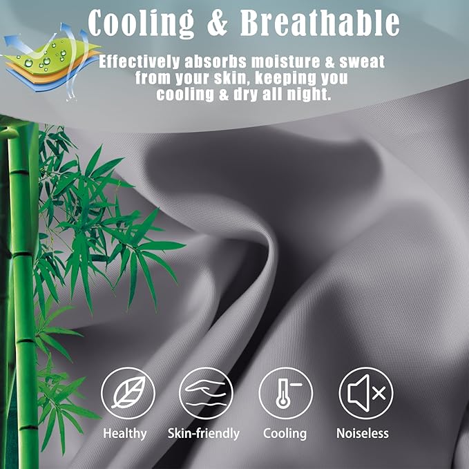 Bamboo Cooling Pillowcase Set - Queen - 20 x 30 in - 2 Pack - 2 Piece