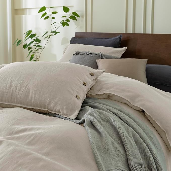 Linen Duvet Cover Set - Queen - 3 Piece