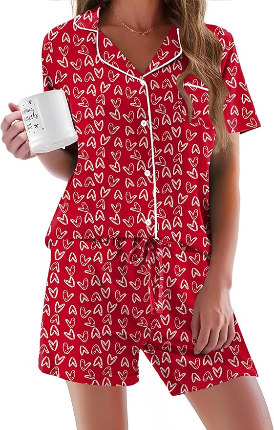 Women's Pajama Set - Short Sleeve - 2 Piece