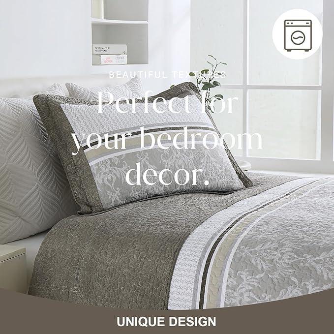 100% Cotton Bedding Set - King - 3 Piece