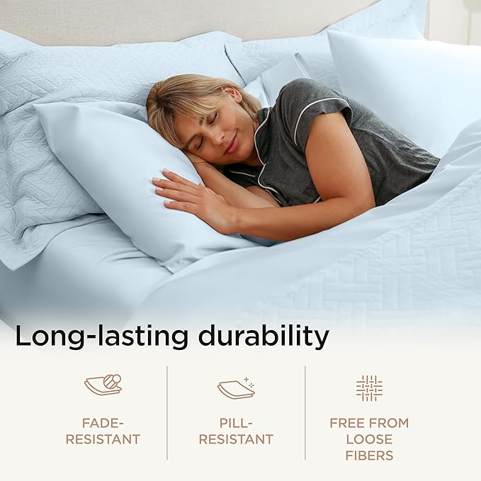 100% Cotton Cooling Bed Sheet Set - Full - 4 Piece