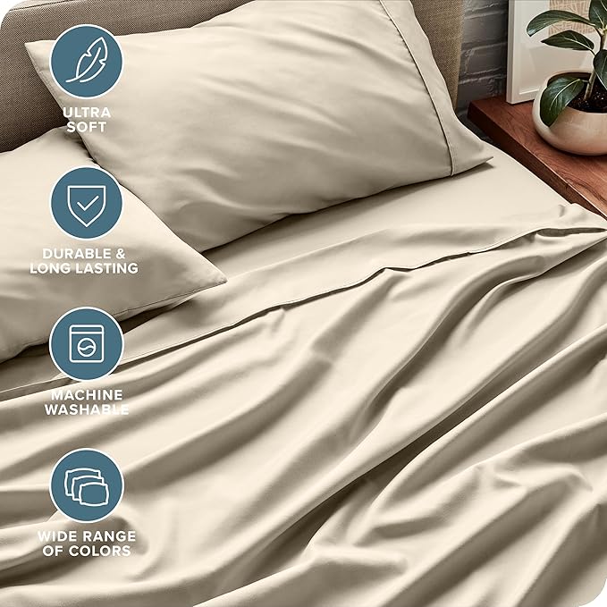 Microfiber Bed Sheet Set - Queen - 4 Piece