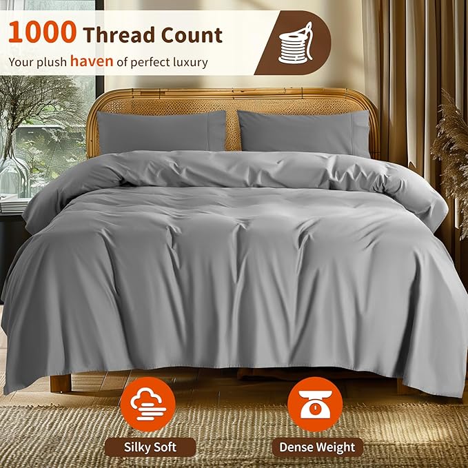 100% Cotton Bed Sheet Set - California King - 16 in Deep Pocket - 4 Piece