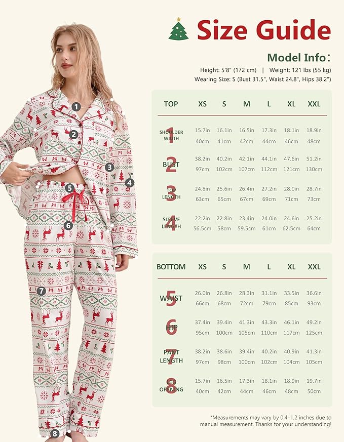 Women's 100% Cotton Pajama Set - Long Sleeve