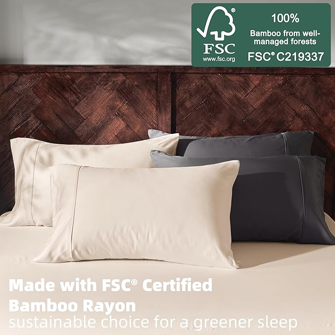 Bamboo Cooling Pillowcase Set - Queen - 2 Piece