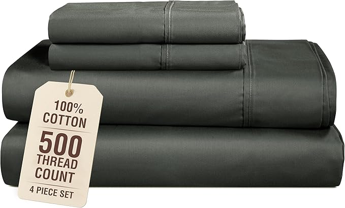 100% Cotton Bed Sheet Set - Twin - 15 in Deep Pocket - 4 Piece