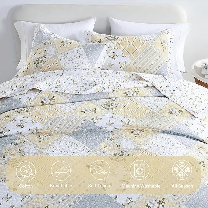 100% Cotton Bedding Set - California King - 3 Piece