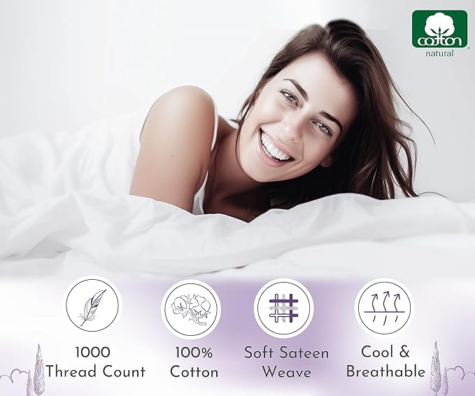 100% Cotton Pillowcase Set - King - 2 Piece