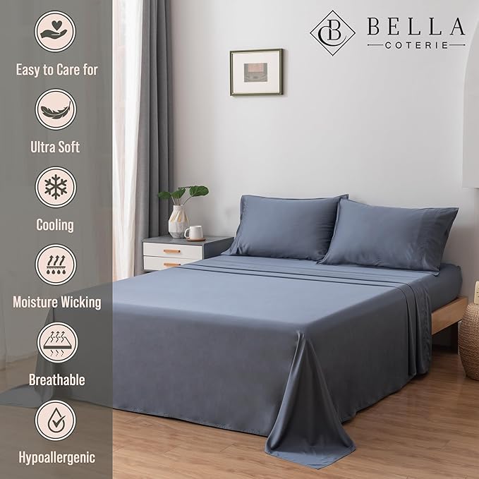 Bamboo Cooling Bed Sheet Set - King - 18 in Deep Pocket