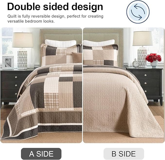 100% Cotton Bedding Set - California King - 3 Piece