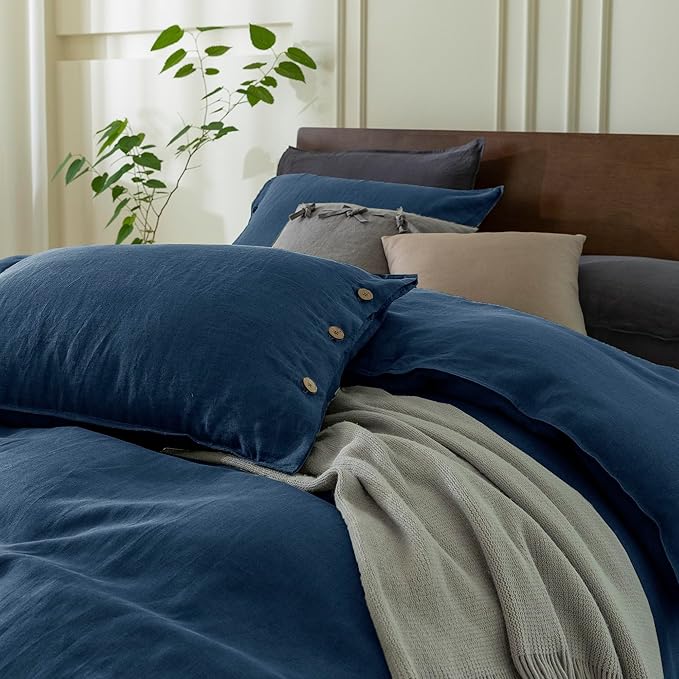 Linen Duvet Cover Set - Queen - 3 Piece