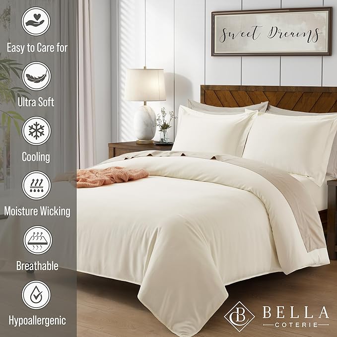 Bamboo Cooling Duvet Cover Set - California King - 3 Piece