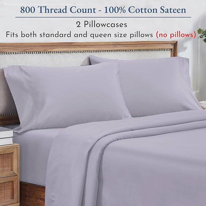 100% Cotton Pillowcase Set - Queen - 2 Piece