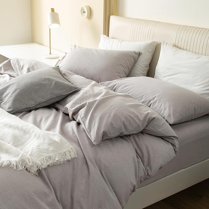 Linen Duvet Cover Set - Queen - 90 x 90 in - 3 Piece