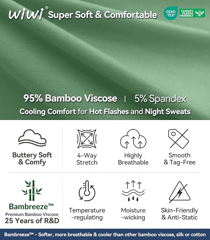 Women's Bamboo Cooling Pajama Set - Short Sleeve - 2 Piece