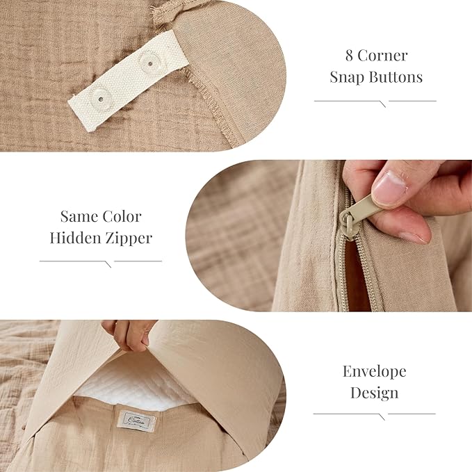Linen Duvet Cover Set - King - 3 Piece