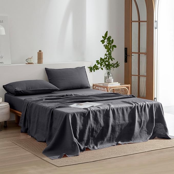 Linen Bed Sheet Set - Twin - 3 Piece
