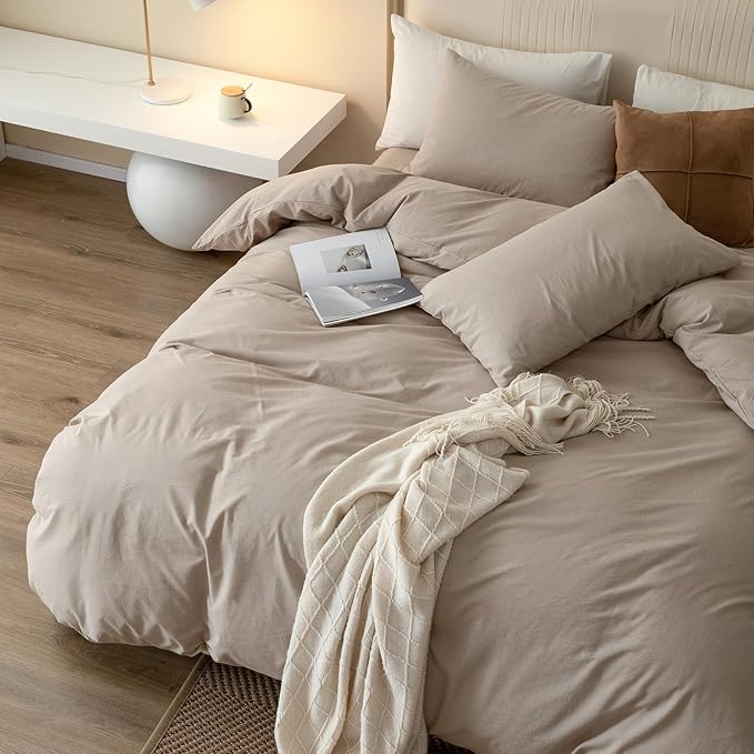 Linen Duvet Cover Set - Queen - 90 x 90 in - 3 Piece