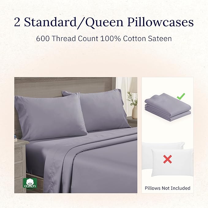 100% Cotton Pillowcase Set - Queen - 2 Piece