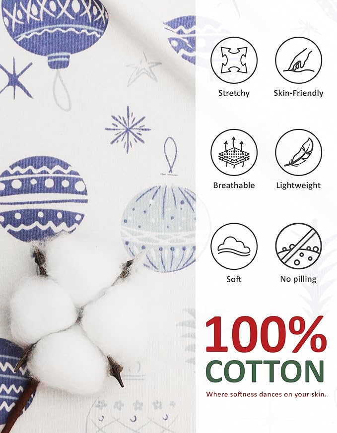 Women's 100% Cotton Pajama Set - Long Sleeve