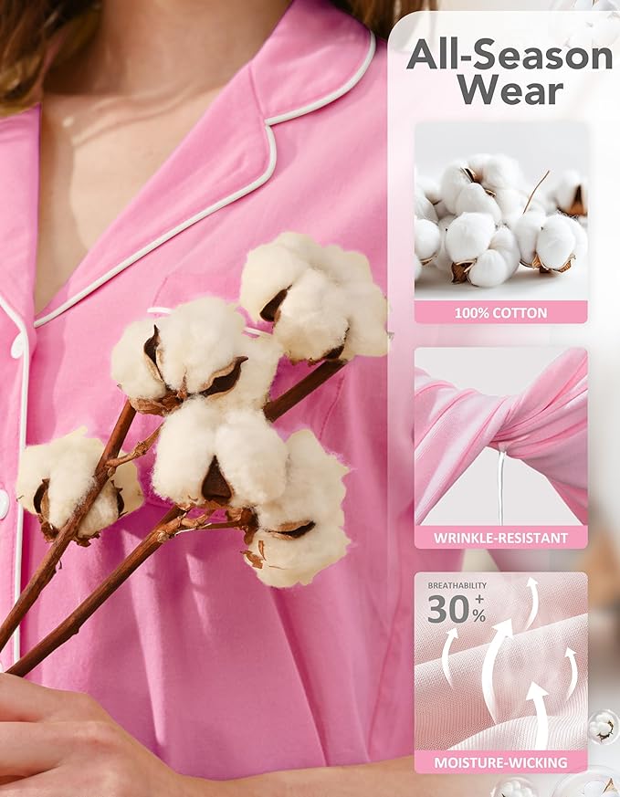 Women's 100% Cotton Pajama Set - 2 Piece