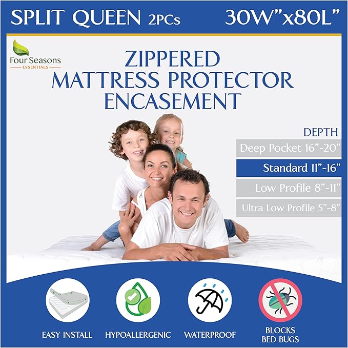 Waterproof Mattress Protector - Queen - 2 Piece