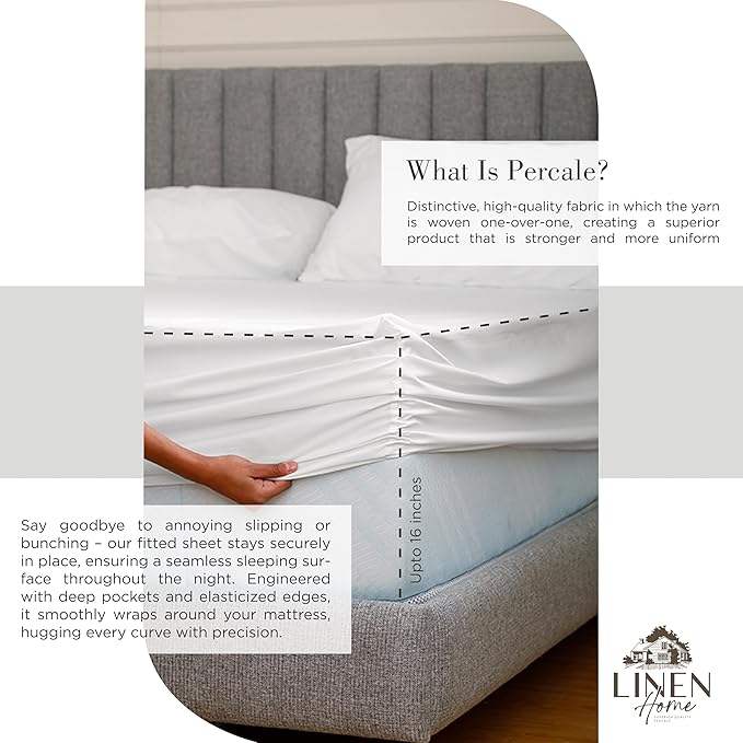 100% Cotton Bed Sheet Set - Queen - 8 Piece
