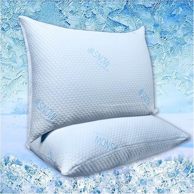 Memory Foam Cooling Bed Pillow - Queen - 2 Piece