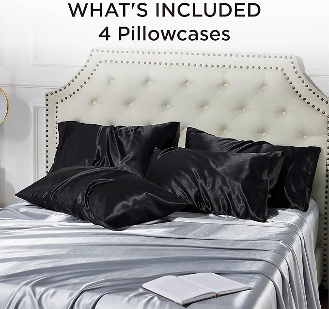 Satin Pillowcase Set - Queen - 20 x 30 in - 4 Pack