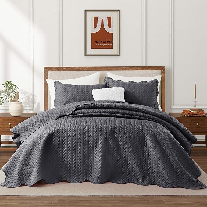 Microfiber Quilt Set - King - 3 Piece
