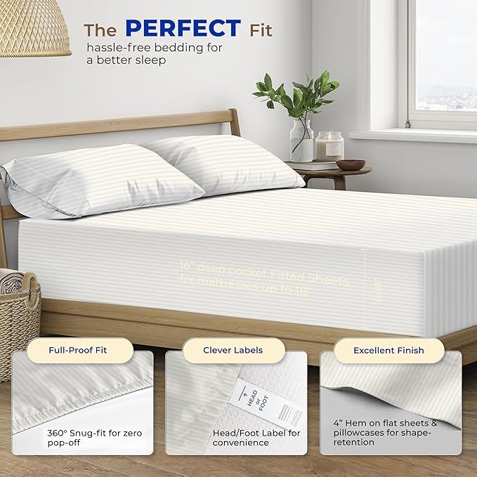 Cooling Bed Sheet Set - Twin XL - 16 in Deep Pocket - 3 Piece