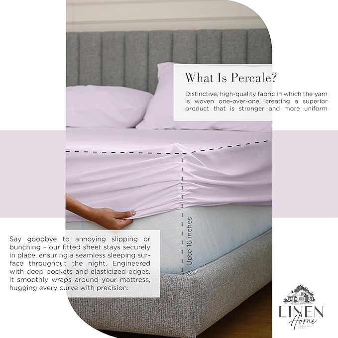 100% Cotton Bed Sheet Set - Full - 4 Piece