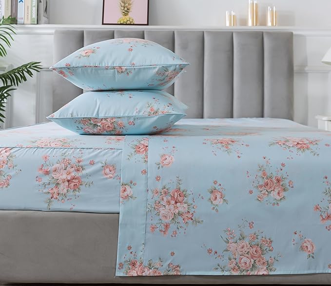 100% Cotton Bed Sheet Set - California King - 4 Piece
