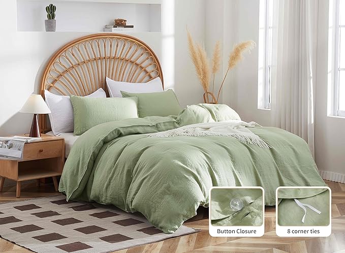 Linen Duvet Cover Set - King - 3 Piece