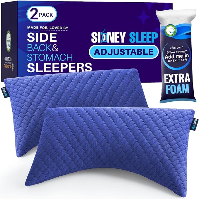 Memory Foam Bed Pillow - Queen - 2 Piece