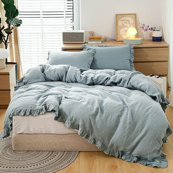 Linen Duvet Cover Set - King - 3 Piece