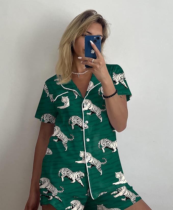 Women's Pajama Set - Short Sleeve - 2 Piece