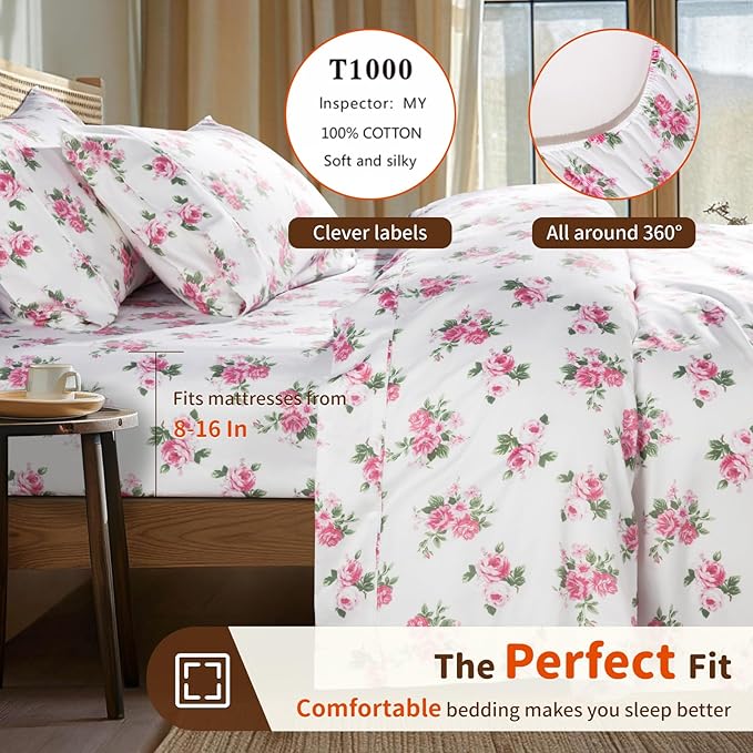 Bed Sheet Set - Queen - 16 in Deep Pocket - 4 Piece