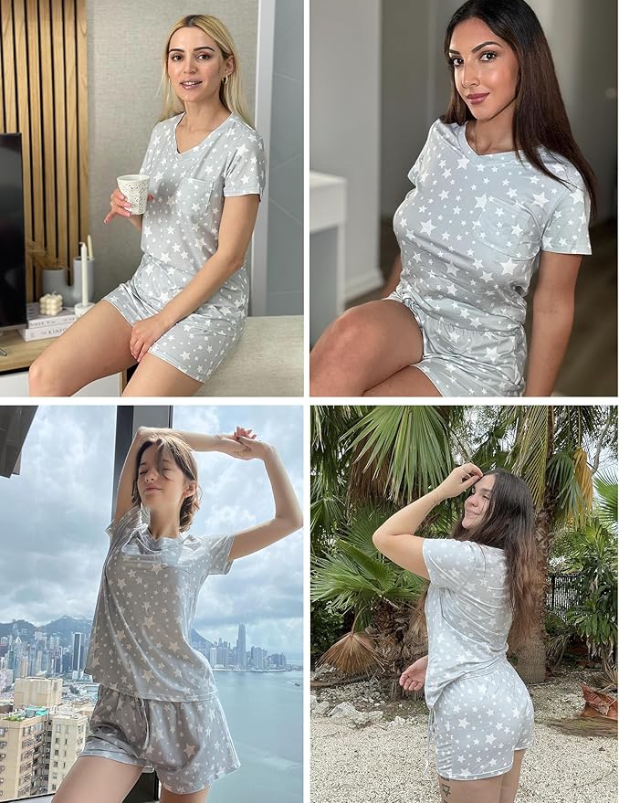 Women's Pajama Set - Short Sleeve - 2 Piece