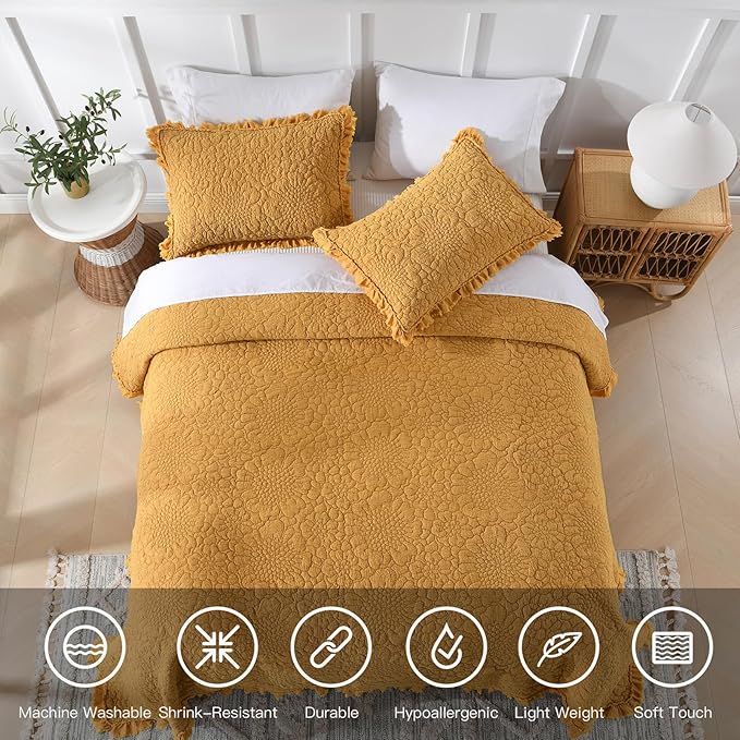Microfiber Quilt Set - Queen - 3 Piece