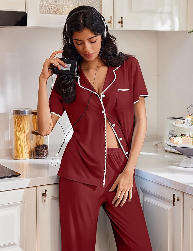 Women's Pajama Set - Short Sleeve - 2 Piece