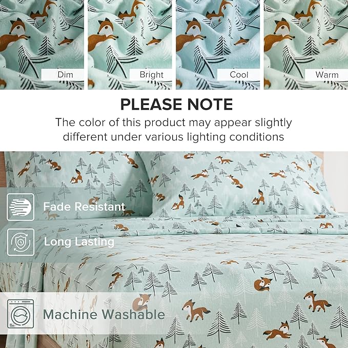 Flannel Bed Sheet Set - Twin XL - 3 Piece