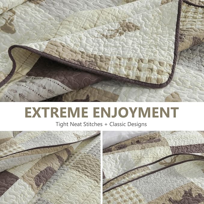 100% Cotton Quilt Set - King - 3 Piece