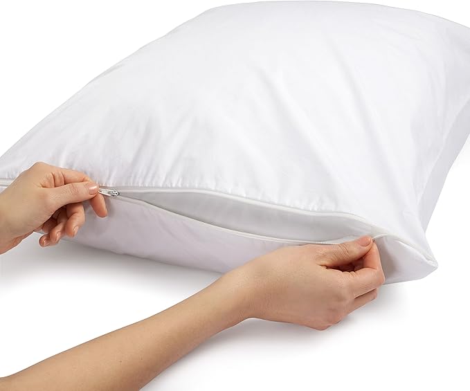 100% Cotton Hypoallergenic Pillow Protector - 55 x 21 in