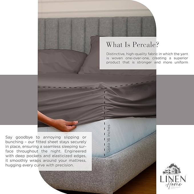 100% Cotton Bed Sheet Set - Twin - 3 Piece