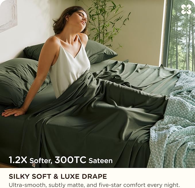 Bamboo Cooling Bed Sheet Set - Queen - 18 in Deep Pocket - 4 Piece
