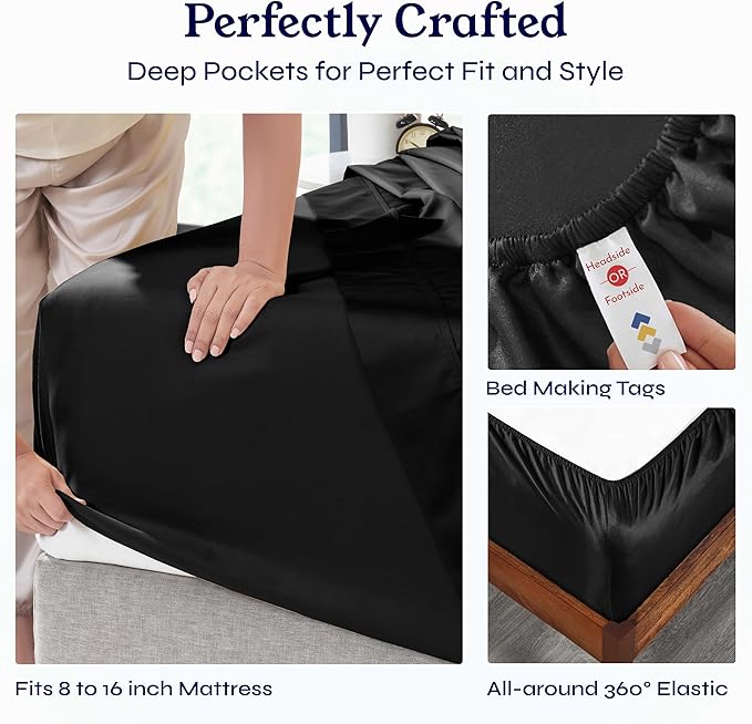 100% Cotton Bed Sheet Set - Queen - 4 Piece