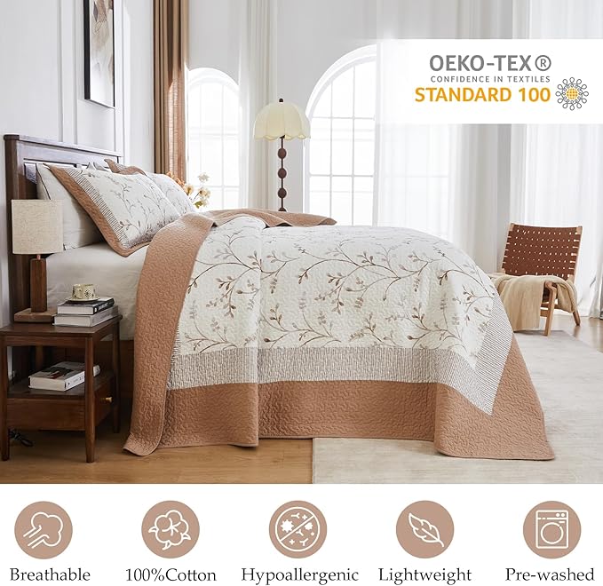 100% Cotton Bedding Set - California King - 3 Piece