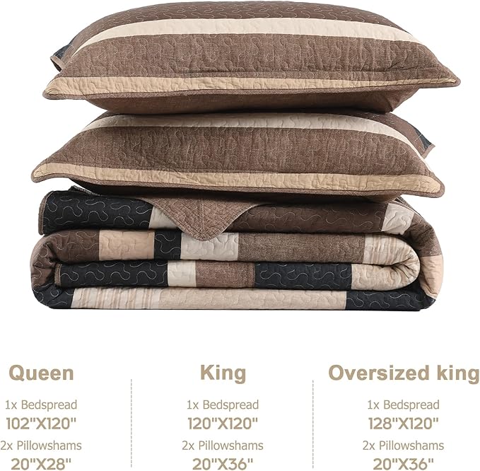 100% Cotton Bedding Set - King - 3 Piece