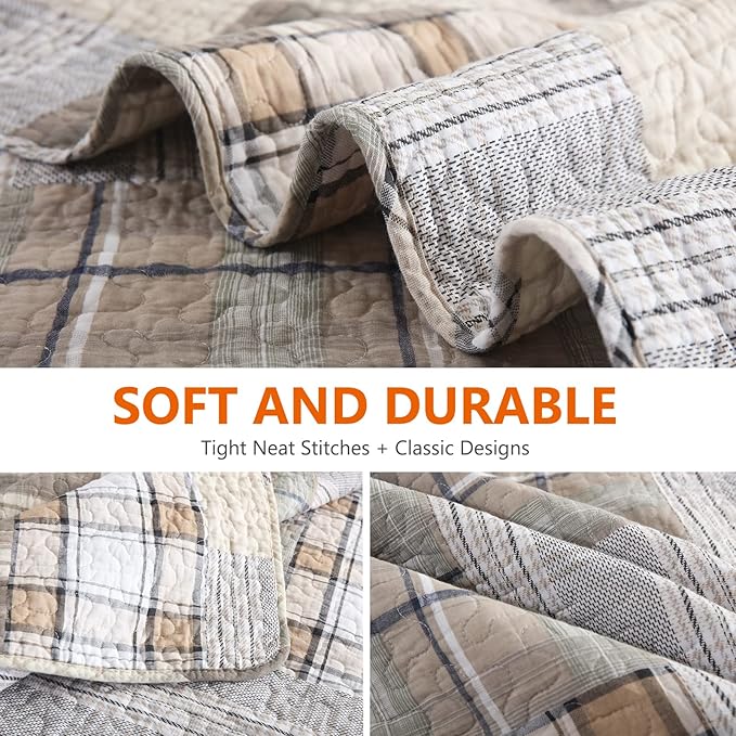 100% Cotton Quilt Set - King - 3 Piece
